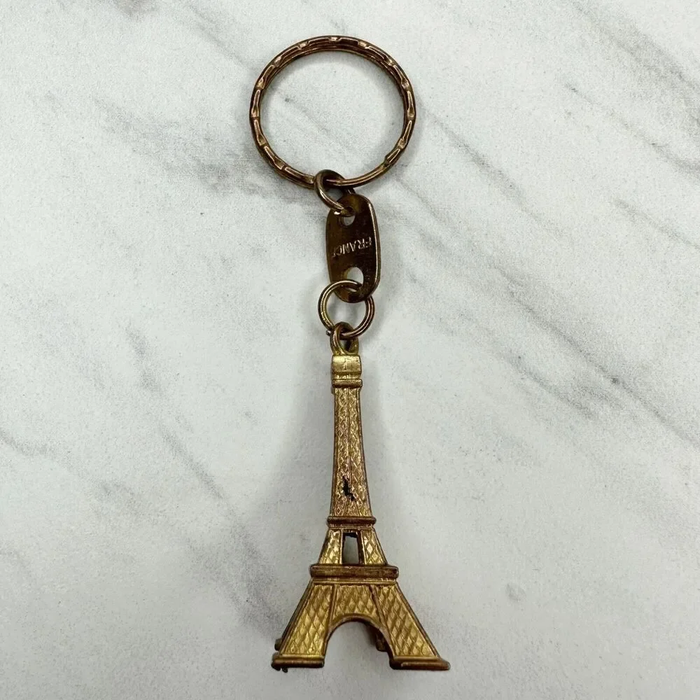 Paris France Eiffel Tower Souvenir Keychain Keyring